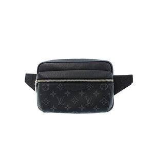 Louis Vuitton Taiga Black Leather Rama Bum Bag Outdoor Body